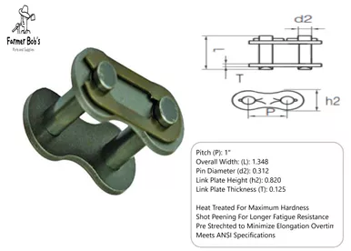 100-1, Roller Chain Connecting Link Standard ( Master Link ) CL100
