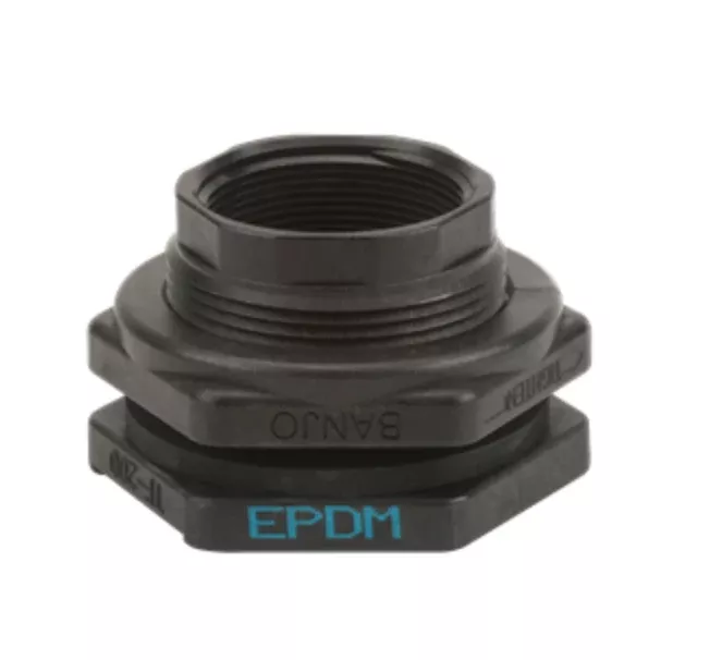 2" Poly Bulkhead Tank Fitting with EPDM Gasket