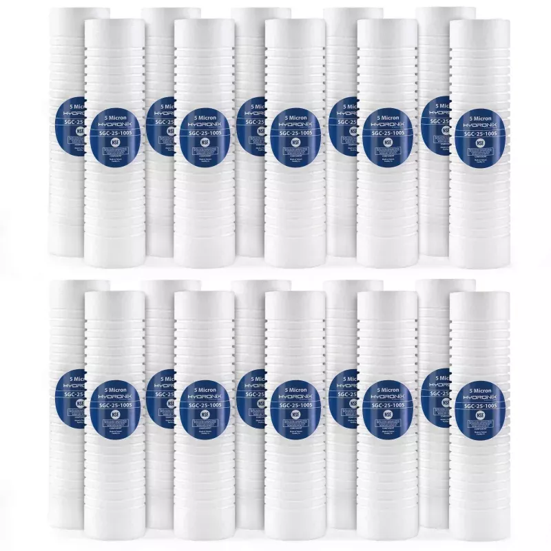 (20 Pack) Hydronix SGC-25-1005 – 5 Micron Sediment Filters Replaces Aqua-Pure AP110 WHCF-GD05 FPMBG-5-975