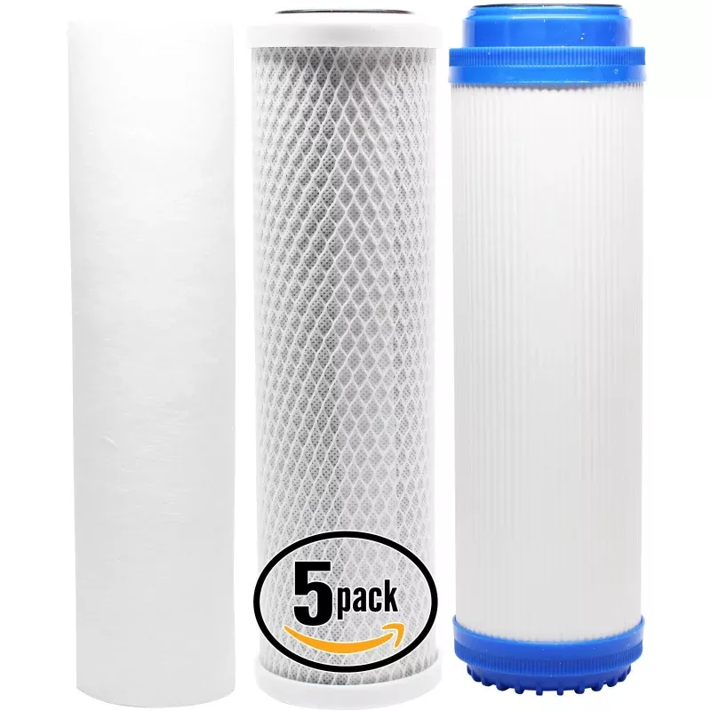 5-Pack Replacement Filter Kit for Pentek 158214 RO System – Includes Carbon Block Filter, PP Sediment Filter & GAC Filter