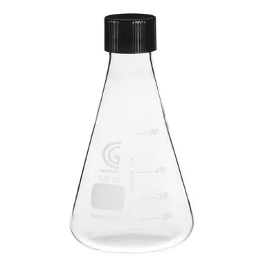 6000mL Erlenmeyer Flask, Borosilicate Glass, 38-430 GPI Screw Thread, Each