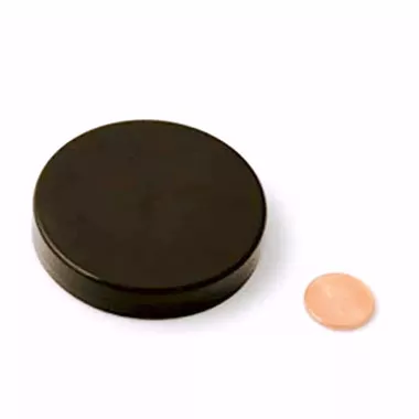 63mm (63-400) Black Polypropylene Pressure-Sensitive Lined Smooth Cap, case/1100