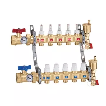 Caleffi 6686F5S1A IN TwistFlow Radiant Manifold Assembly 6 loop 1" INVERTED