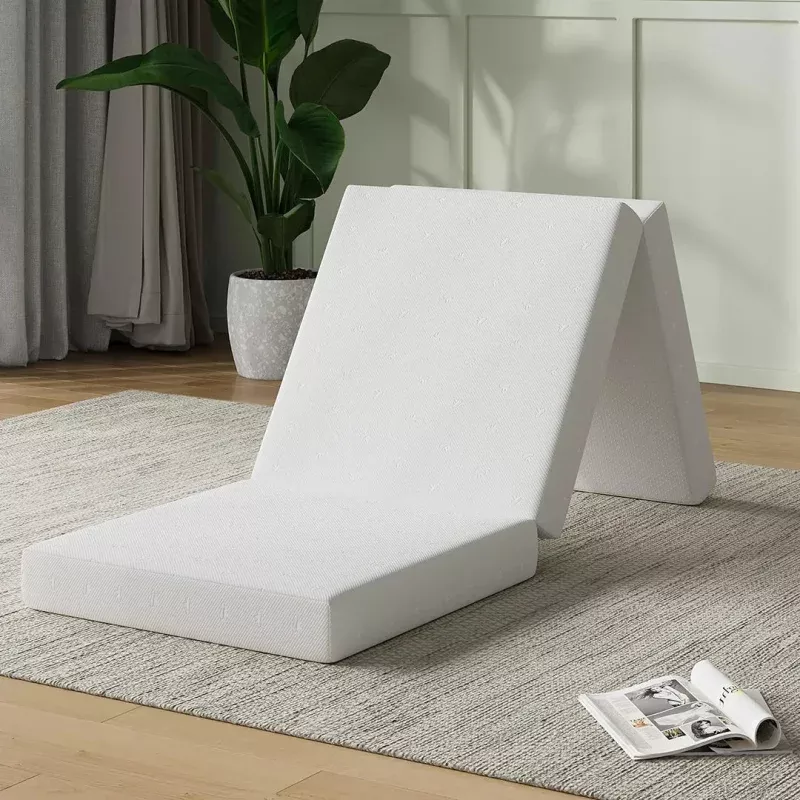 Foldable Trifold Mattress - White