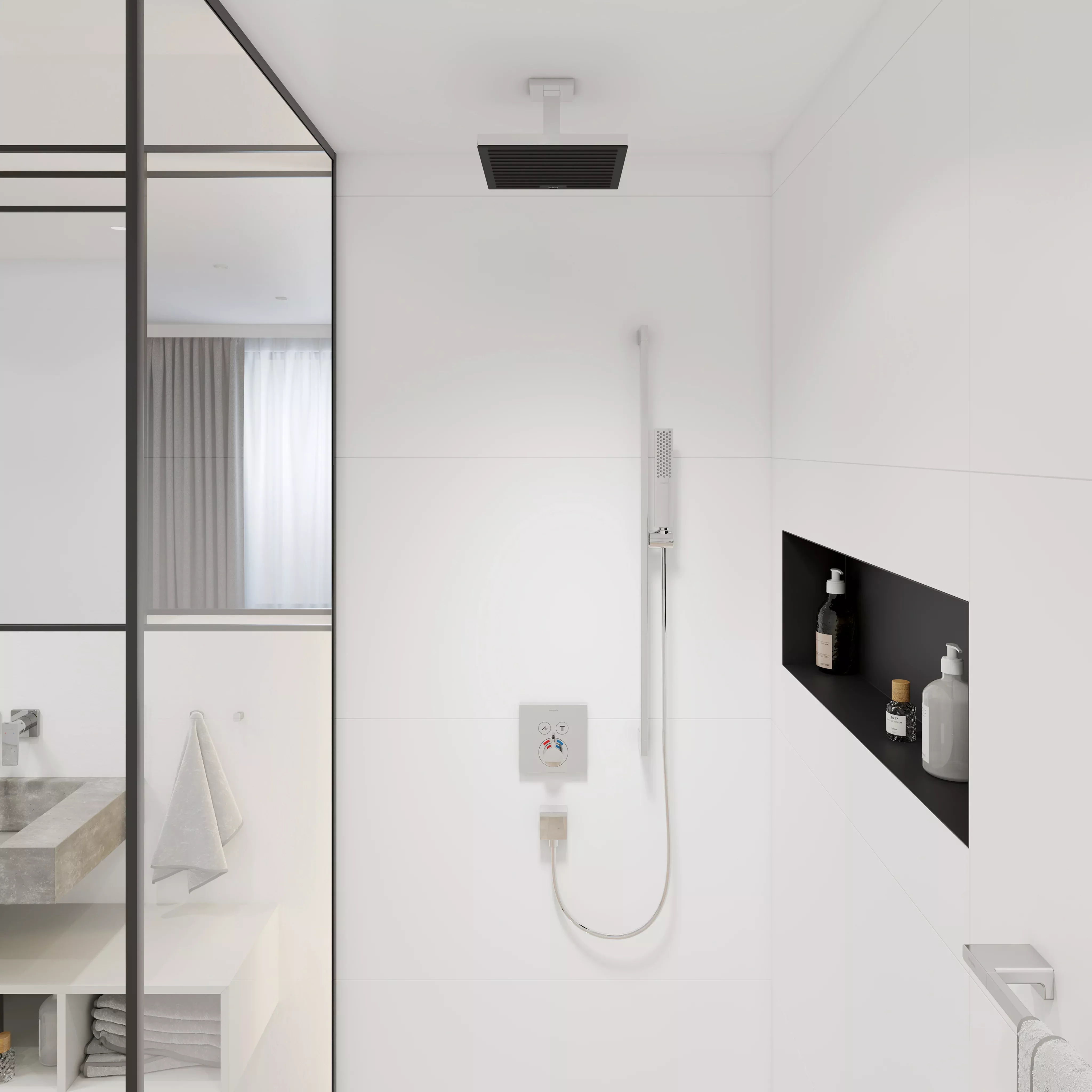 Hansgrohe 24338001 Pulsify E Extension Pipe for Ceiling Mount E, 4" in Chrome