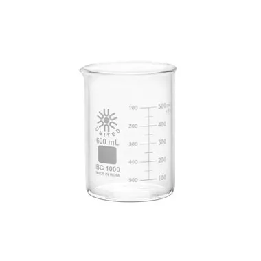 Low Form Beakers, Type I, Borosilicate Glass, 600mL, case/6