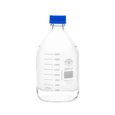 Media Storage Bottles, Borosilicate Glass, 2000 ml, case/4