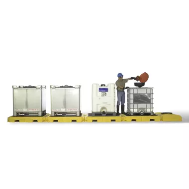 Modular IBC Spill Pallet: 4-Tank, Indoor Model