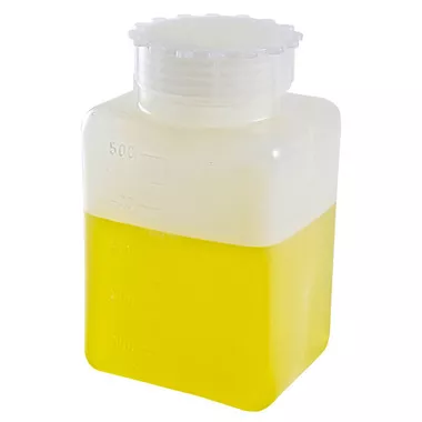 Square Bottles, Graduated HDPE, 500 mL, case/36