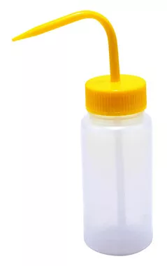 Wash Bottles, 250 ml, LDPE, Yellow Cap, pack/5