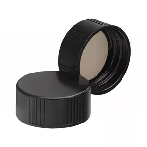 Wheaton 24-400 Black Phenolic Caps, PTFE Liner, case/100