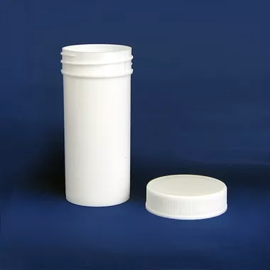 White Polypropylene Jar with Unlined Caps, 2oz (60mL), pack/12